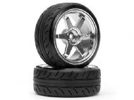 HPI 4704 - MOUNTED SUPER DRIFT TYRE (A TYPE) ON TE37 WHEEL CHROME